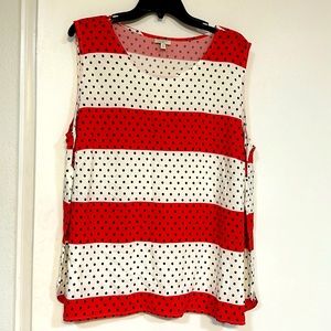 Talbots Color Block Stripe Sleeveless Top Size 3X Polk a Dot